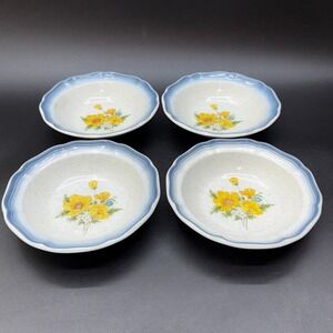 Vintage Mikasa Soup Salad Bowl 7" Country Club Set of 4 AMY CA 503 70s 80s Blue